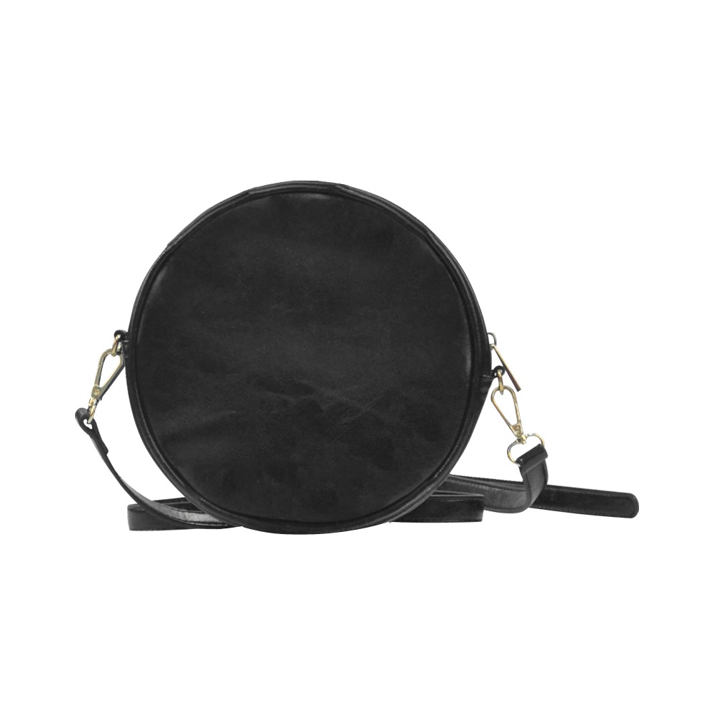 Happy Dog Black Round Sling Bag (Model 1647)