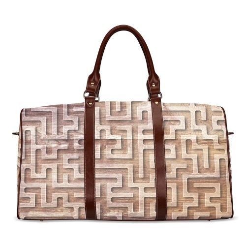 Wooden Maze Waterproof Travel Bag/Large (Model 1639)