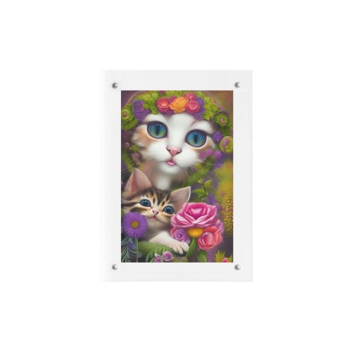 Cute Kittens 8 Acrylic Magnetic Photo Frame 5"x7"