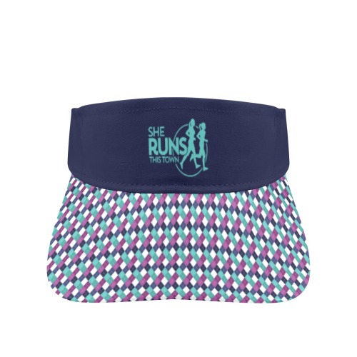 logo navy aqua All Over Print Sports Visor