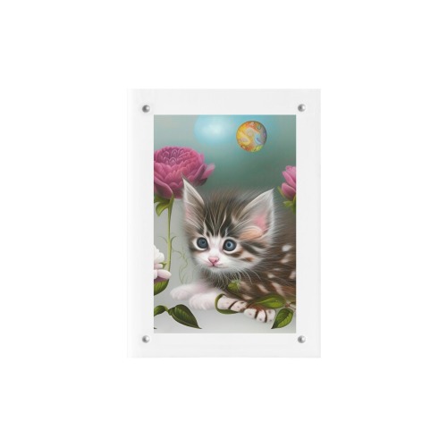 Cute Kittens 4 Acrylic Magnetic Photo Frame 5"x7"