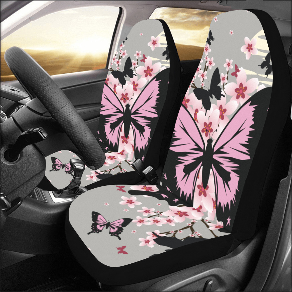 Cherry Blossom Butterflies Car Seat Covers (Set of 2)