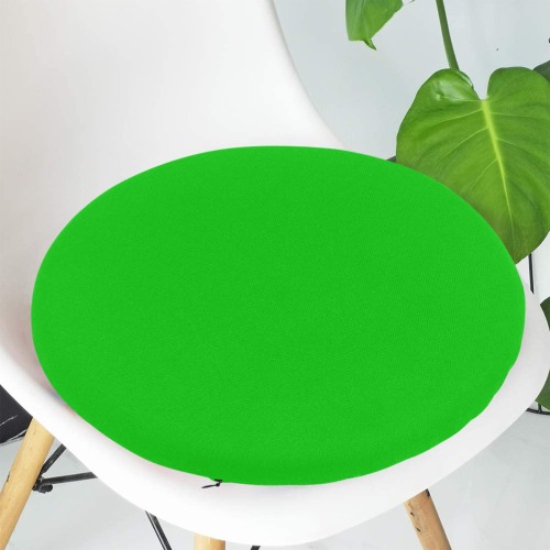 Merry Christmas Green Solid Color Round Seat Cushion