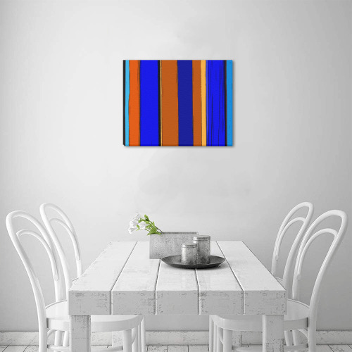Abstract Blue And Orange 930 Upgraded Canvas Print 14"x11"