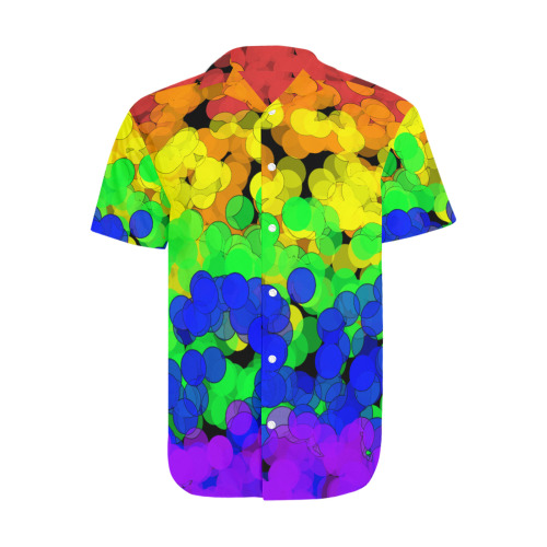 Gay Pride Bokeh Men's Short Sleeve Shirt with Lapel Collar (Model T54)