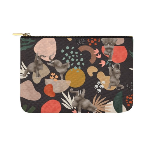 Elephant yoga in abstract nature 01 Carry-All Pouch 12.5''x8.5''