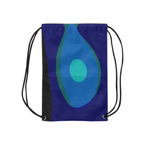 Dimensional Blue Abstract 915 Small Drawstring Bag Model 1604 (Twin Sides) 11"(W) * 17.7"(H)