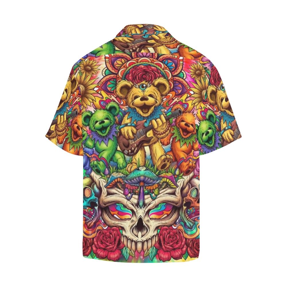 Bears and Skull Hawaiian Shirt with Merged Design (Model T58)