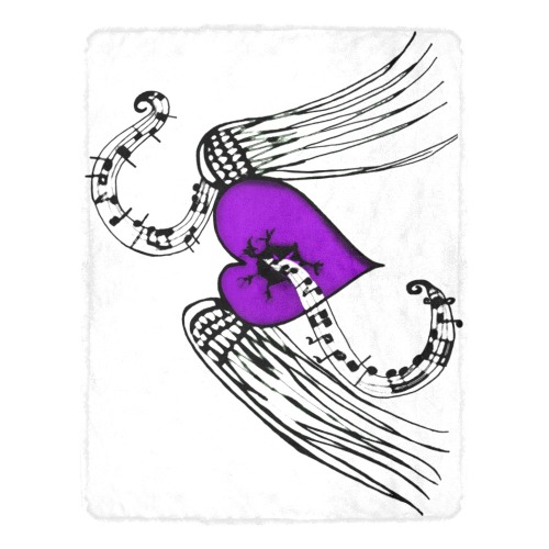 Heart Music Purple Ultra-Soft Micro Fleece Blanket 54"x70"