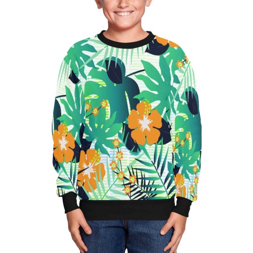GROOVY FUNK THING FLORAL Kids' All Over Print Sweatshirt (Model H37)