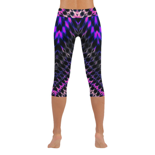 Modern Digital Hippie Tie-Dye Women's Low Rise Capri Leggings (Invisible Stitch) (Model L08)