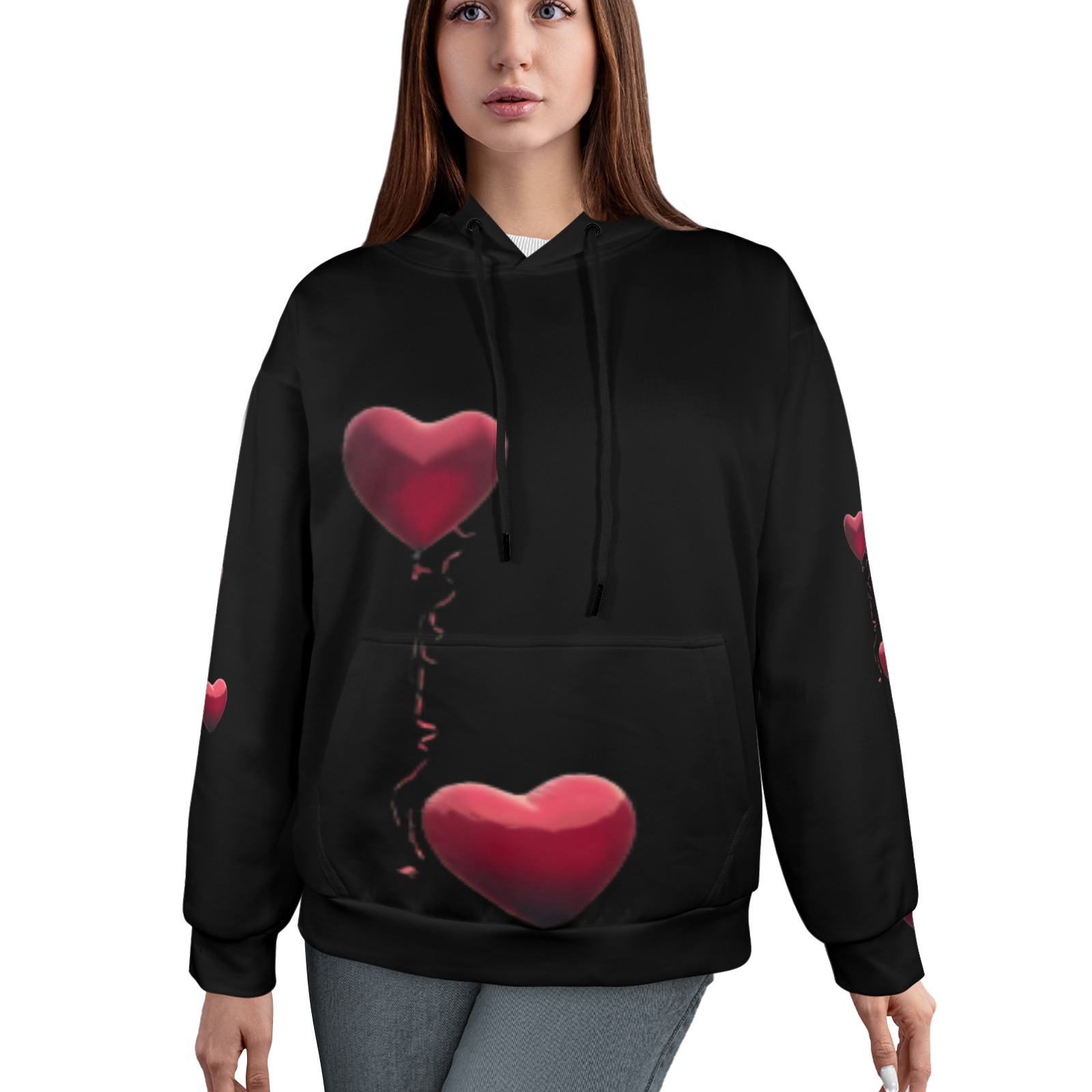 heart Women's All Over Print Hoodie (Model H61)