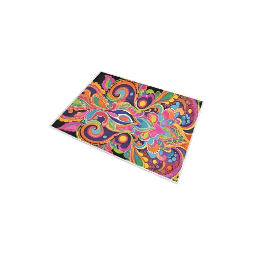 Abstract Retro Hippie Paisley Floral Area Rug 2'7"x 1'8‘’
