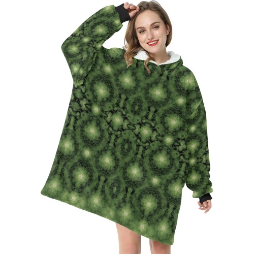 Nidhi decembre 2014-pattern 7-44x55 inches-green 2 Blanket Hoodie for Women