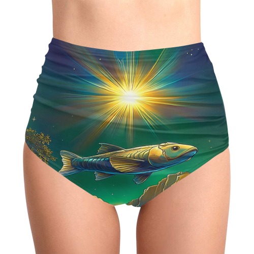 Celestial Swim High-Waisted Bikini Bottom (Model S34)