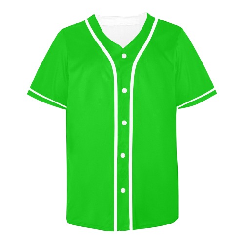 Merry Christmas Green Solid Color All Over Print Baseball Jersey for Men (Model T50)
