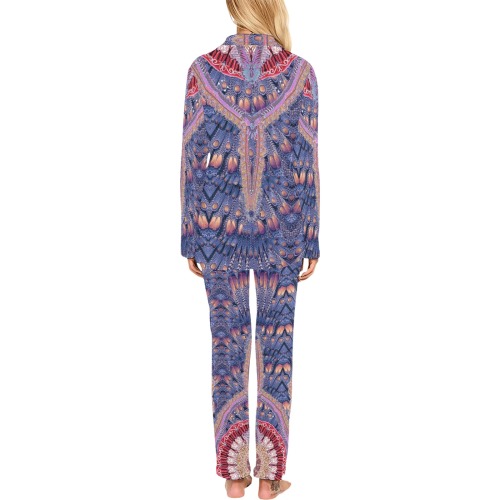 spain blue Women's Long Pajama Set