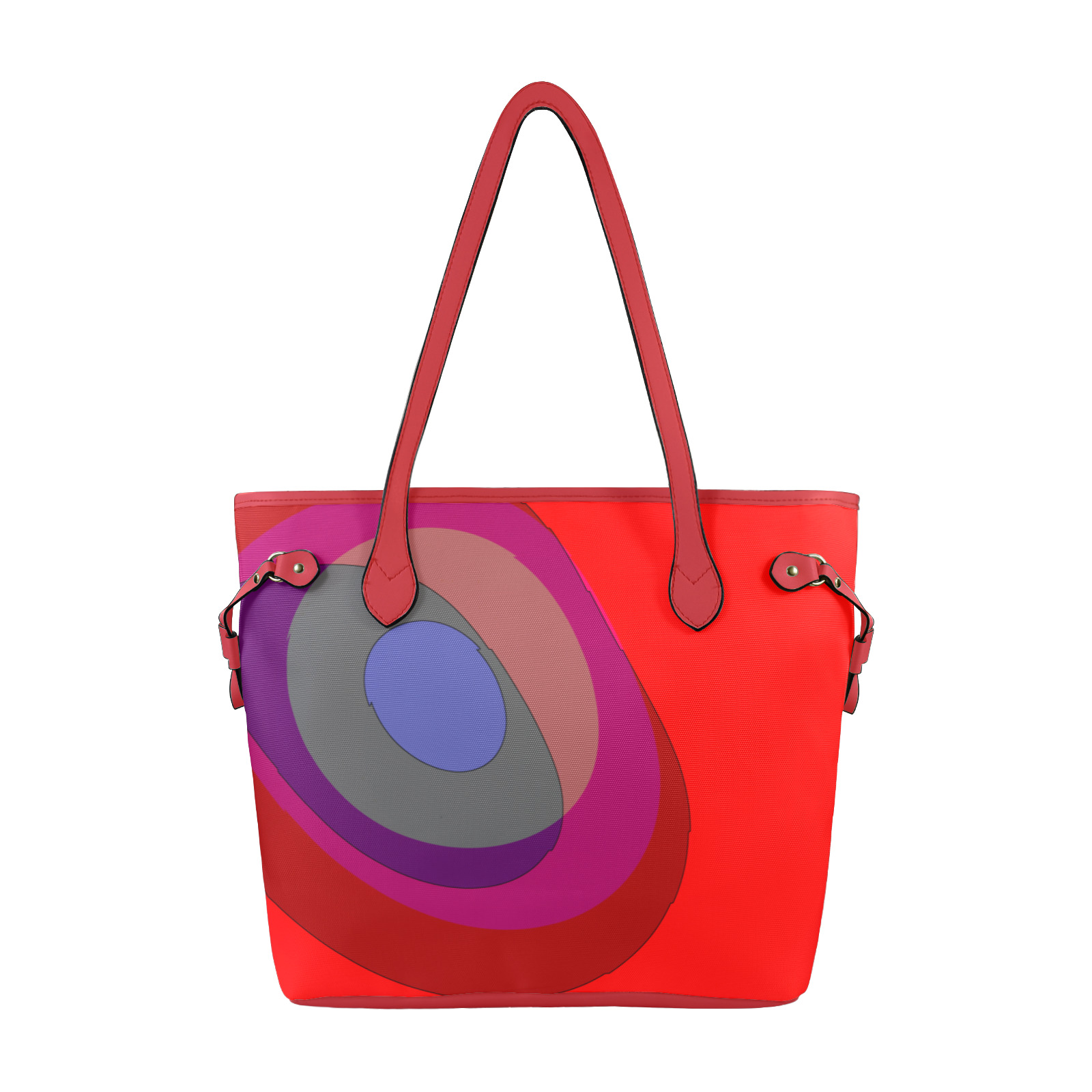 Red Abstract 714 Clover Canvas Tote Bag (Model 1661)