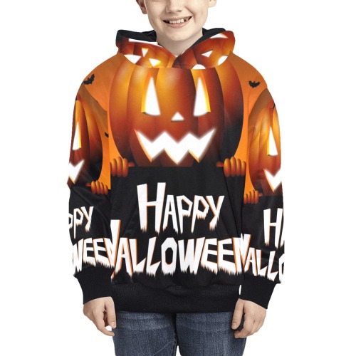 Kids Halloween pumpkin Hoodie Kids' All Over Print Hoodie (Model H38)