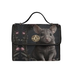 Witches Mouse Satchel Handbag Waterproof Canvas Bag-Black (All Over Print) (Model 1641)