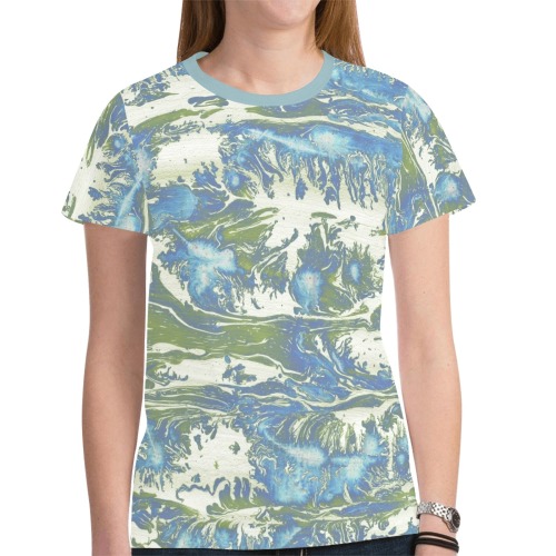 Blue You New All Over Print T-shirt for Women (Model T45)