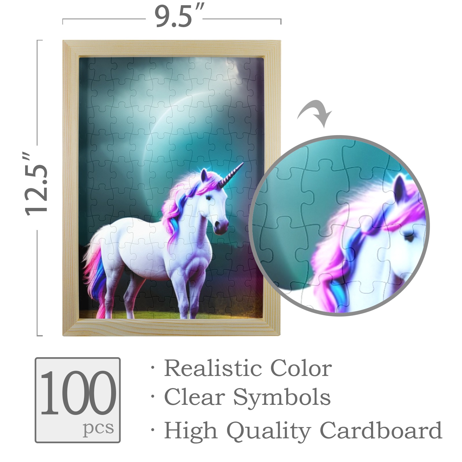 Unicorn 2a 100-Piece Puzzle Frame 9.5"x 12.5"