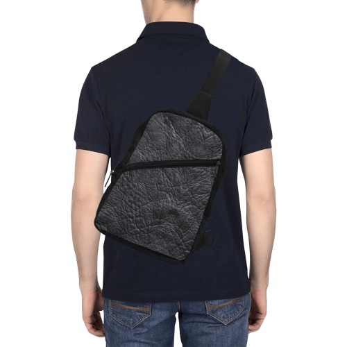 Leather Black Style by Fetishworld Men's Chest Bag (Model 1726)