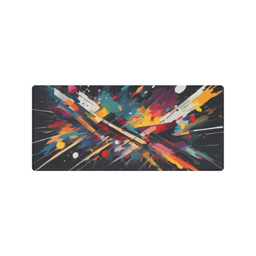 Colorful abstract art against the black background Gaming Mousepad (35"x16")