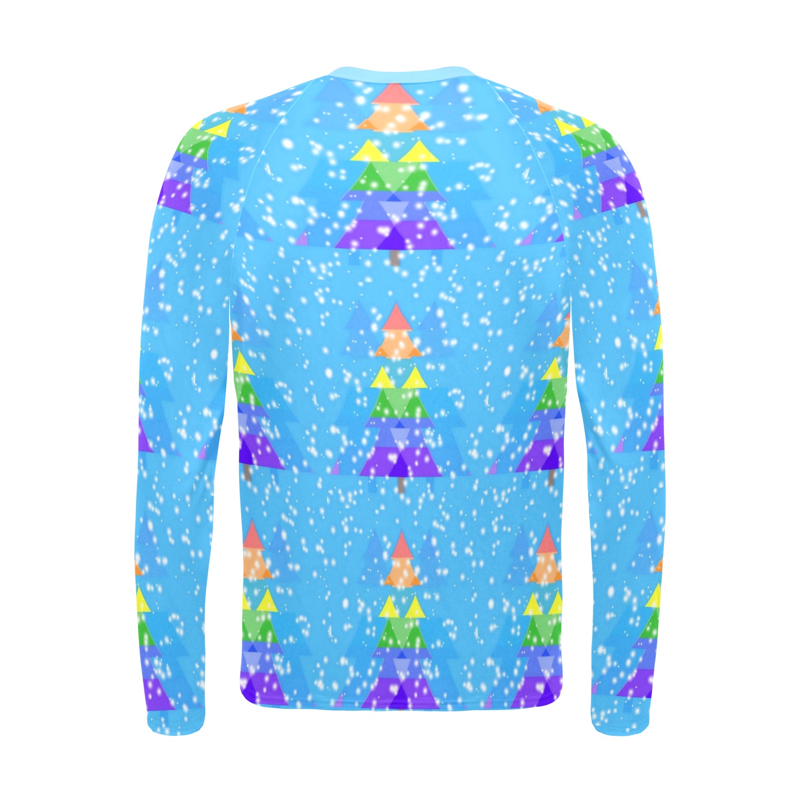 Rainbow Christmas by Nico Bielow Men's Long Sleeve Swim Shirt (Model S39)