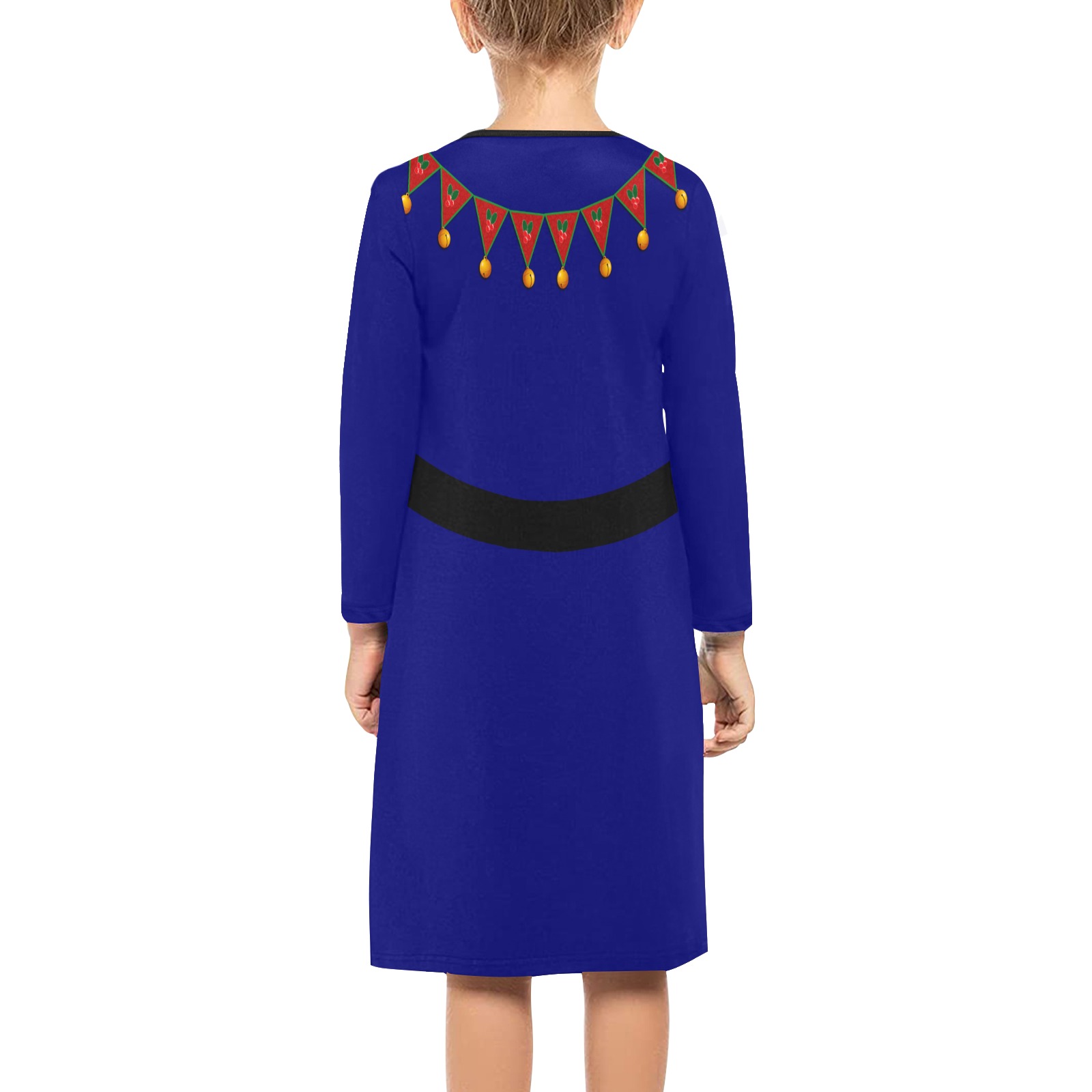 Blue Elf Costume Girls' Long Sleeve Dress (Model D59)