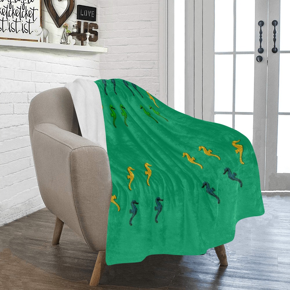 seahorses in the sea Ultra-Soft Micro Fleece Blanket 40"x50"