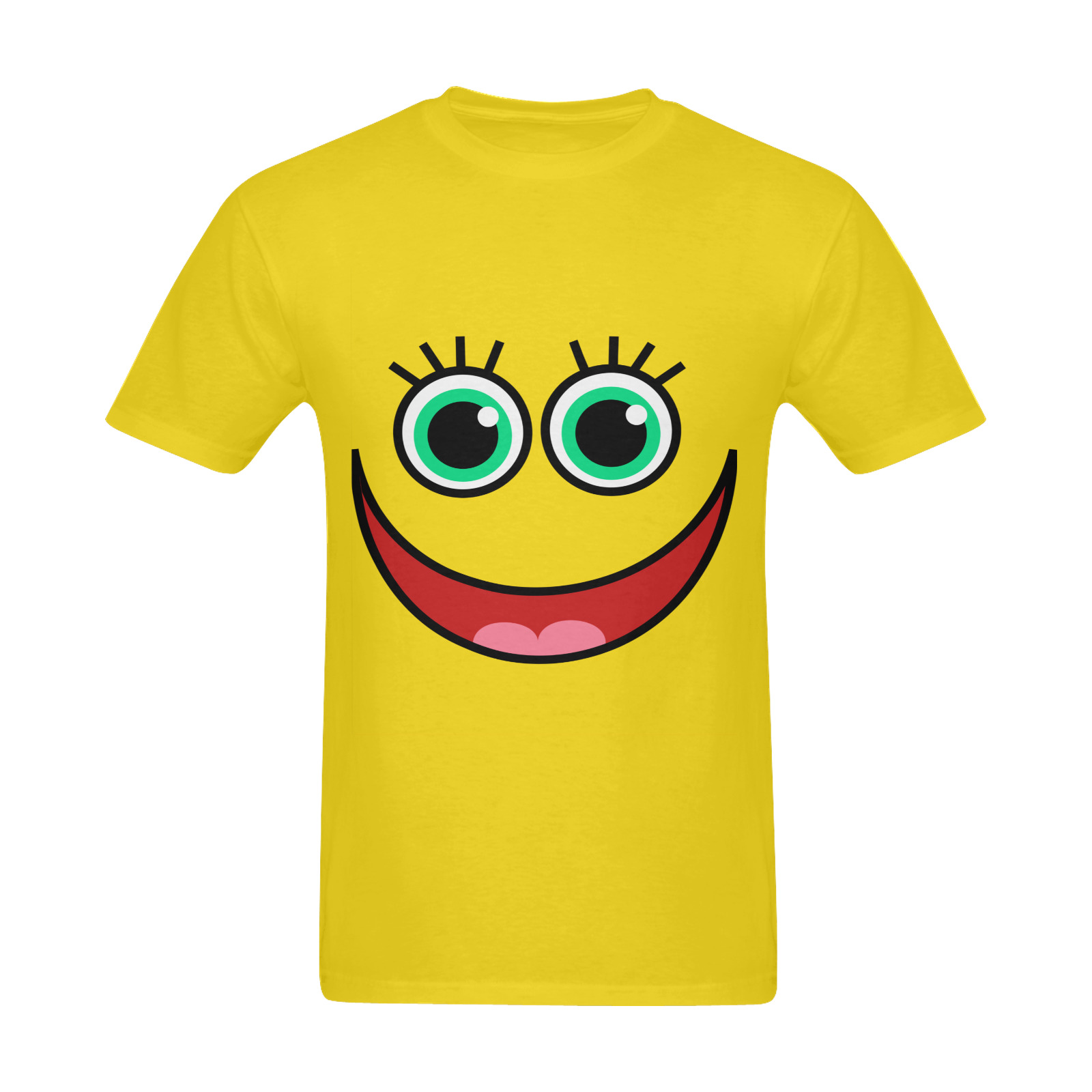 Don’t Worry Be Happy Cartoon Face Sunny Men's T- shirt (Model T06)
