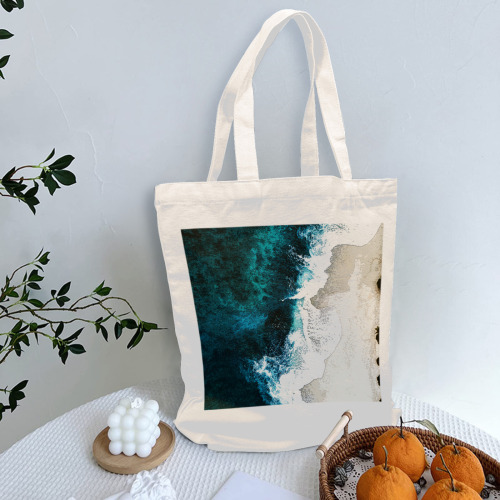 Ocean And Beach Cotton Tote Bag (Two-Sided Printing)