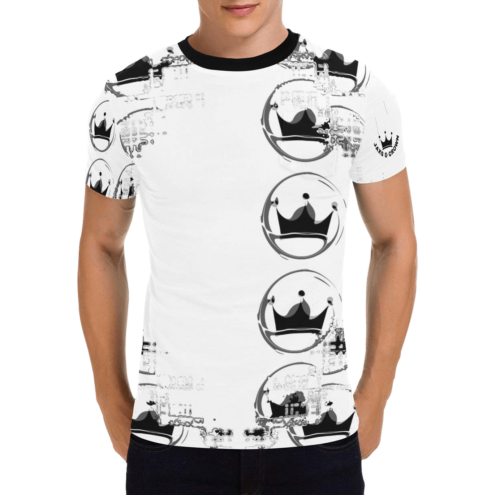 Jaxs n crown print Men's All Over Print T-Shirt with Chest Pocket (Model T56)