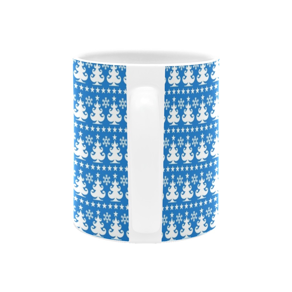 Little Christmas Trees Blue White Mug(11OZ)