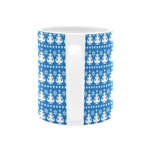 Little Christmas Trees Blue White Mug(11OZ)