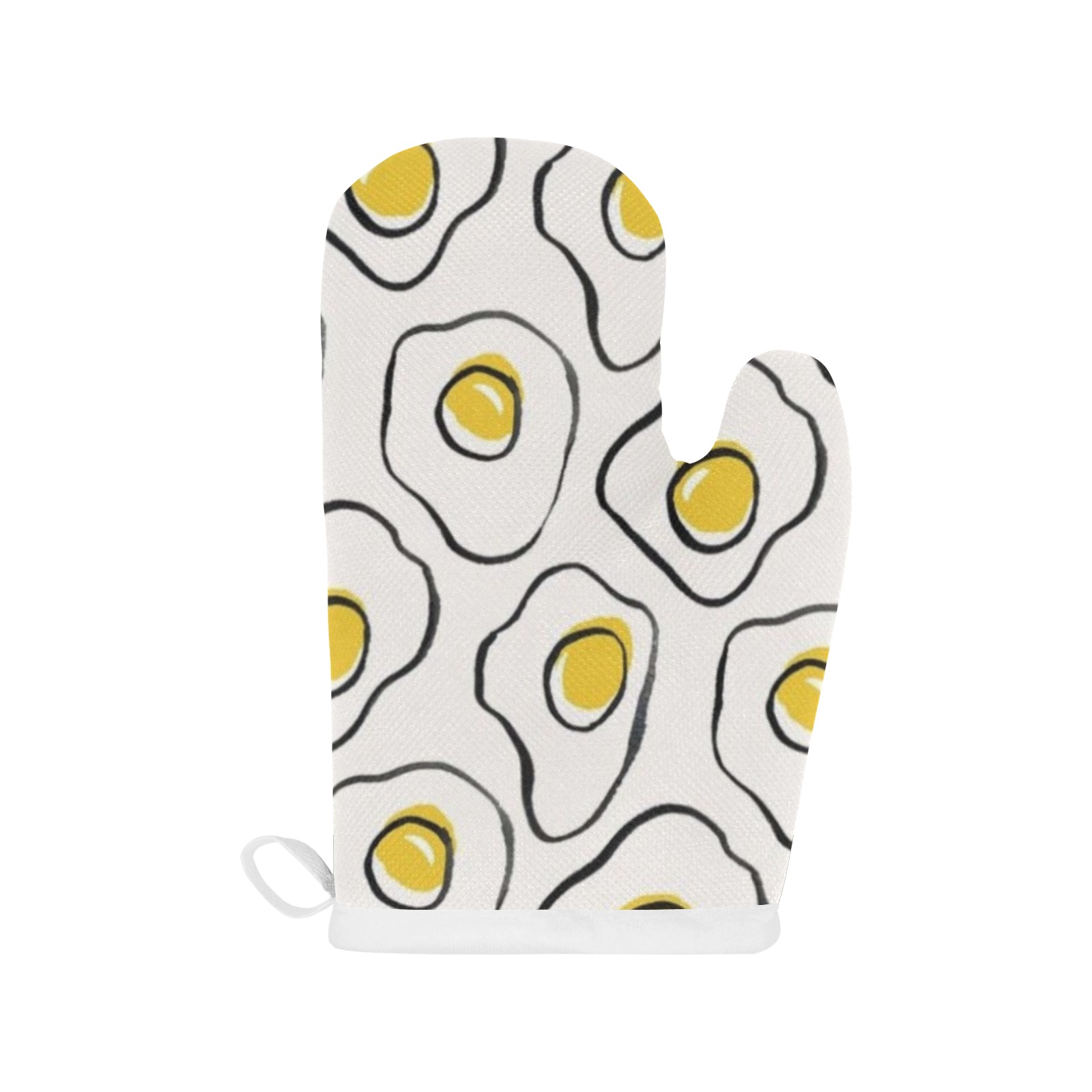Fried Eggs Linen Oven Mitt (Two Pieces)