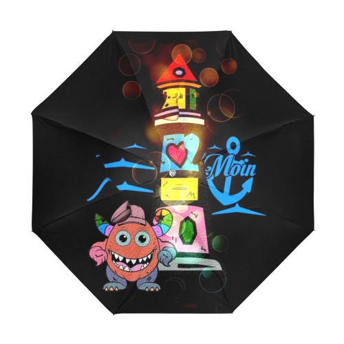 Moin Monster Dark by Nico Bielow Anti-UV Foldable Umbrella (U08)