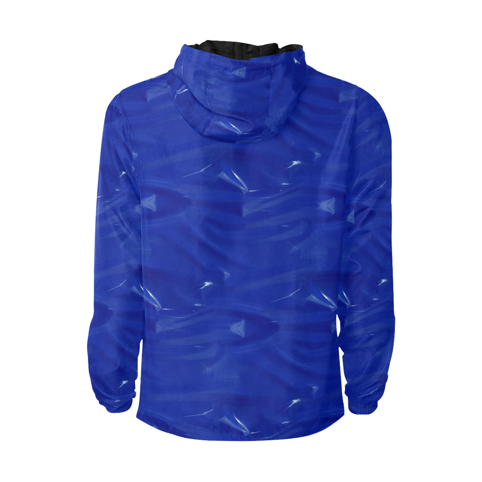 Blue Wet Look by Nico Bielow All Over Print Quilted Windbreaker for Men (Model H35)
