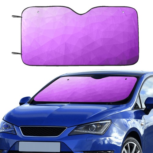 Purple gradient geometric mesh pattern Car Sun Shade 55"x30"