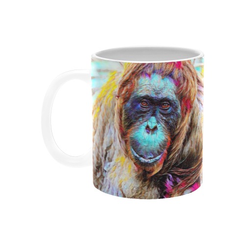 Orangutan. Oil Painting Custom White Mug (11OZ)