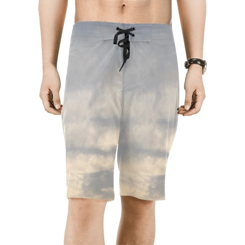 Rippled Cloud Collection Men's All Over Print Board Shorts (Model L16)