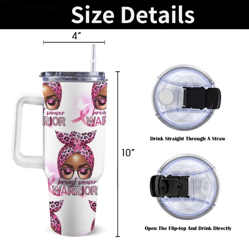 Breast Cancer Awareness 40 oz Tumbler 40oz Tumbler with White Handle