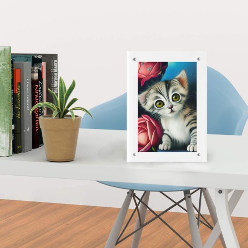 Cute Kittens 7 Acrylic Magnetic Photo Frame 5"x7"