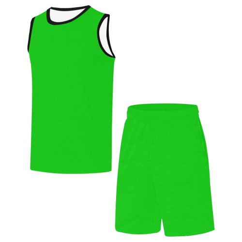Merry Christmas Green Solid Color Basketball Uniform with Pocket