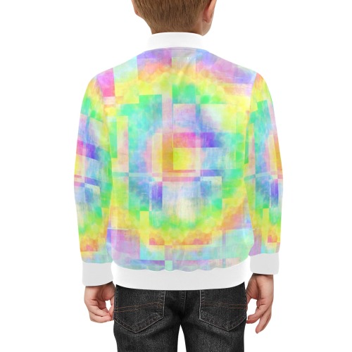 colors cubes Kids' Bomber Jacket with Pockets (Model H40)