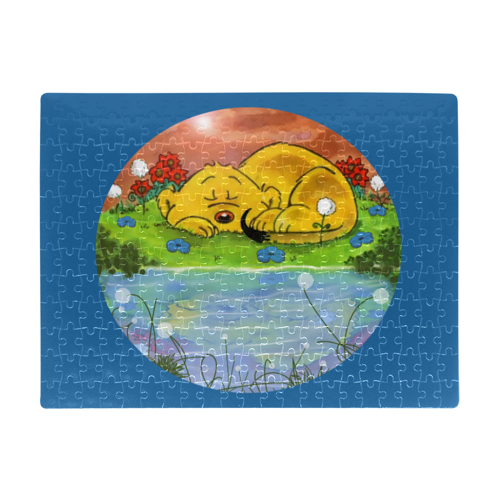 Ferald Napping By The Sunflowers A3 Size Jigsaw Puzzle (Set of 252 Pieces)