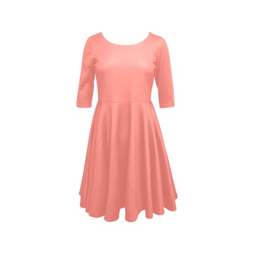 color tea rose Half Sleeve Skater Dress (Model D61)