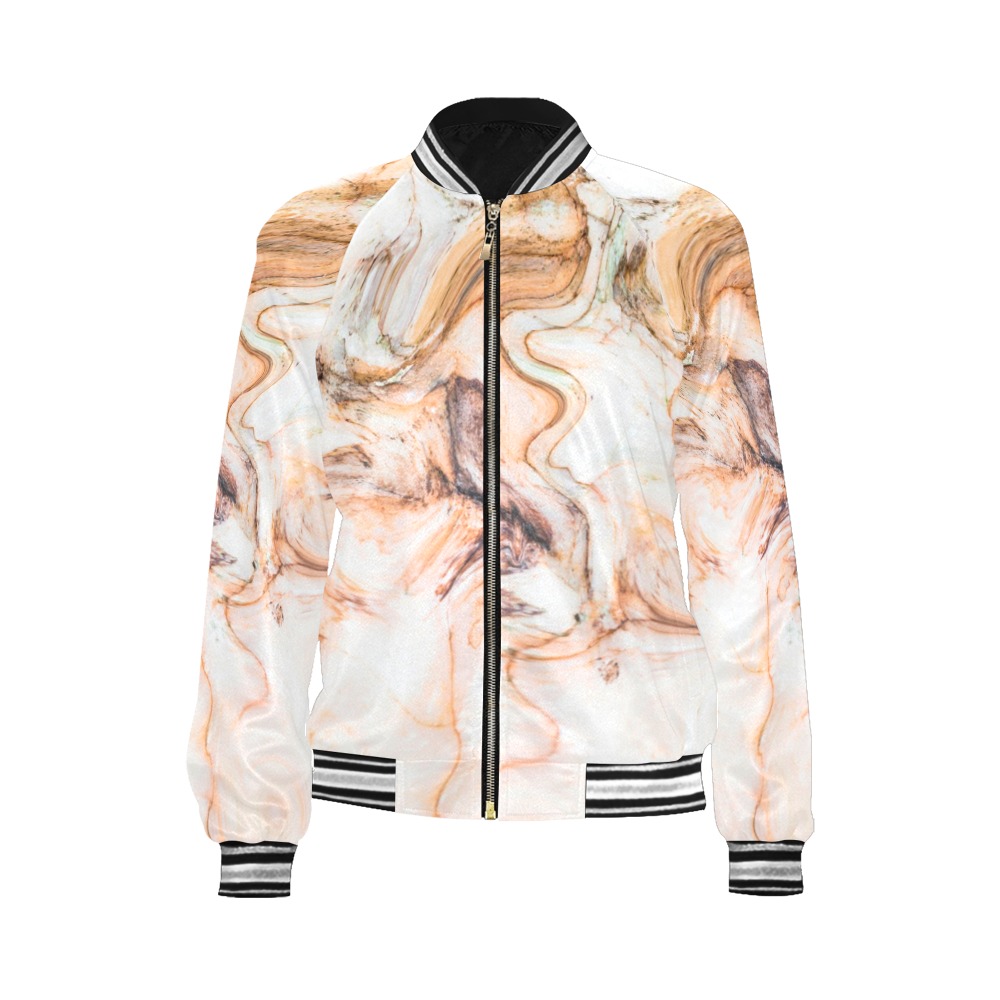 Abstract_pink_marble All Over Print Bomber Jacket for Women (Model H21)