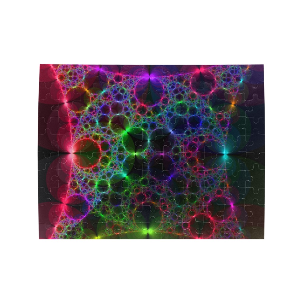 Sparkling Spider Web Fractal Rectangle Jigsaw Puzzle (Set of 110 Pieces)